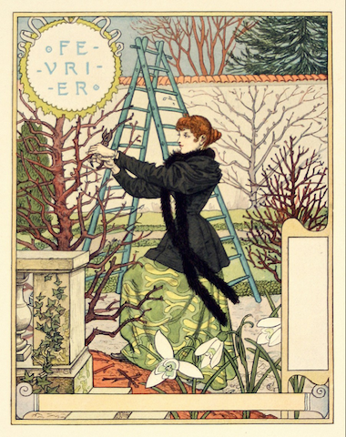Bild von Eugène Grasset für den Februar
